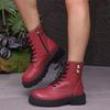 Fashion 2025Womens Boots Fashion High Top Leather Boots Lace Up Ankle Boot Non Slip Platform Boots for Women Motorcycle Boot Botas Mujer