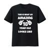 Birthday T Shirt This Is What Amazing 18 Year Old Looks Like Mens Boys Top Party Present Gift for Son Daughter Brother Sister
