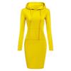 MAITA Donna Manica Lunga Felpa con Cappuccio Sexy Slim Fit Pullover Tunica Abito