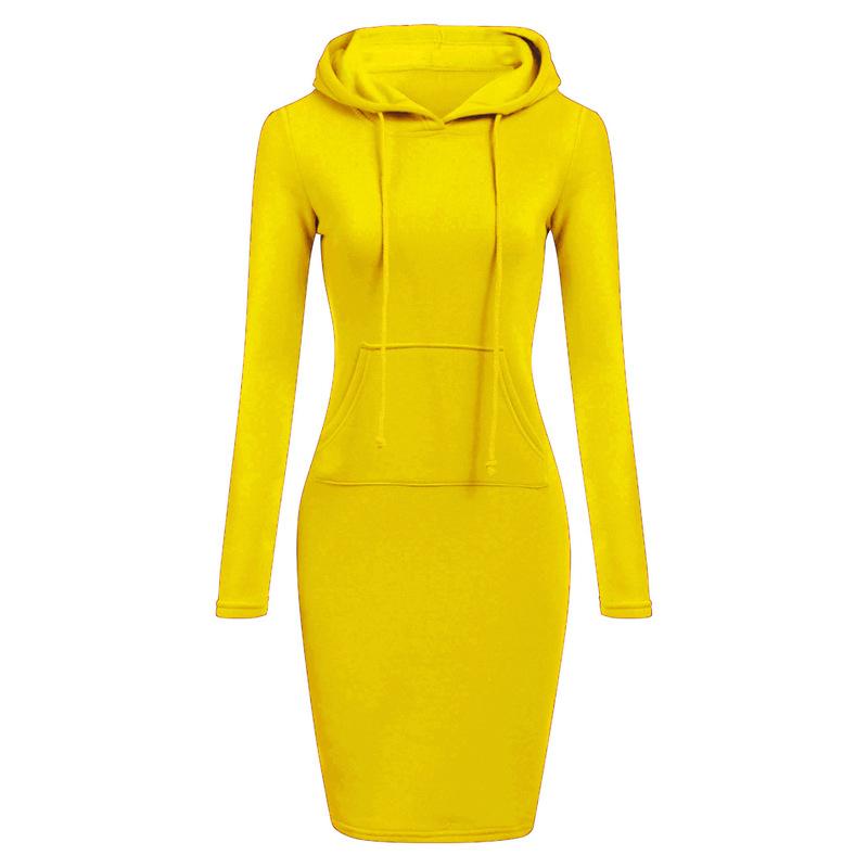 MAITA Donna Manica Lunga Felpa con Cappuccio Sexy Slim Fit Pullover Tunica Abito