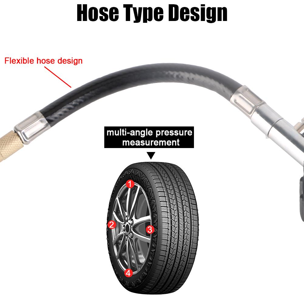 Monitor for Auto Motorcycle Monitoring System Tyre Air Tester High Precision Car Tire Pressure Gauge Long Tube Meter 0-100PSI