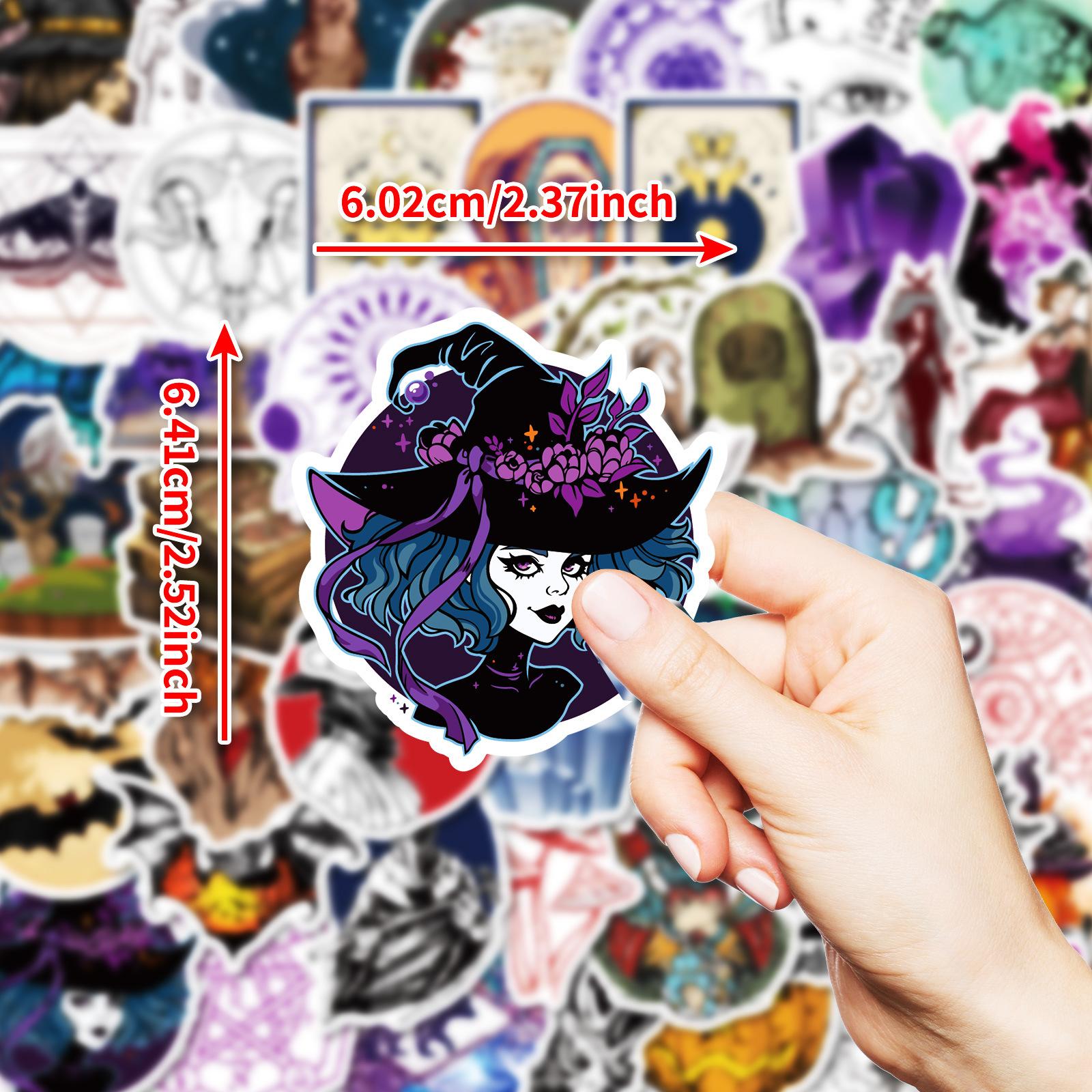 

50 Original Magic Series Mix And Match Stickers Witch Bat Card Waterproof Decorative Stickers