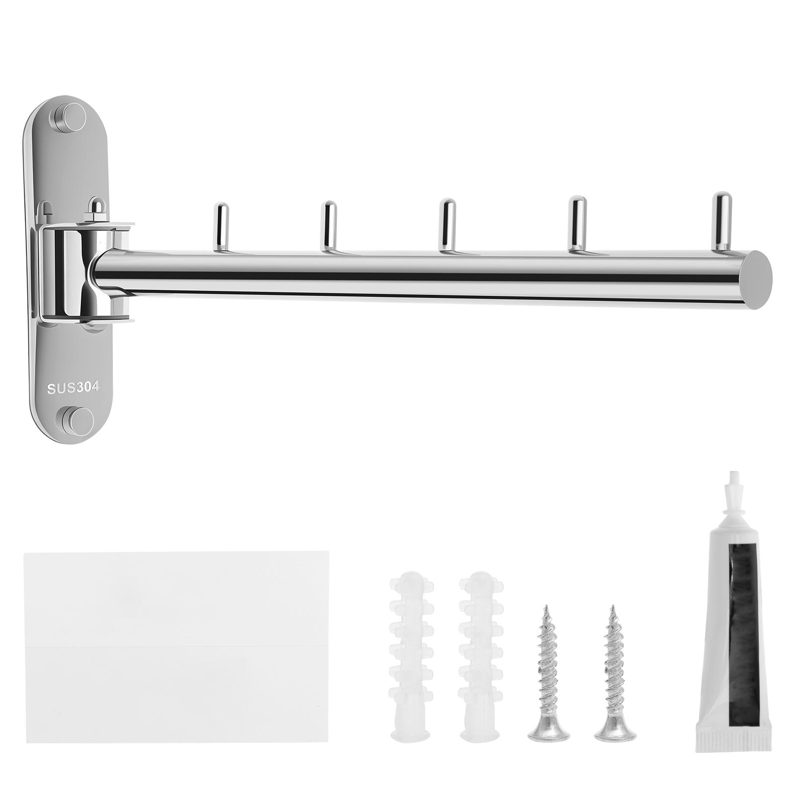 

Складная вешалка для одежды, сушилка для одежды, вешалка из нержавеющей стали, вращающаяся, настенная, для помещений, для балкона, экономящая место