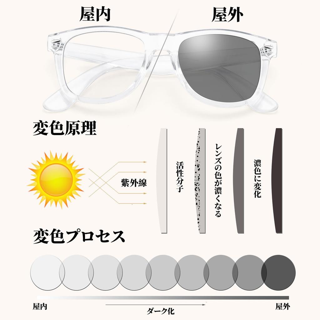 FEISEDY Polarized Sunglasses with Photochromic Colored Large Wellington Stylish Design for UV Ideal for Outdoor and Cycling Men's Lenses,