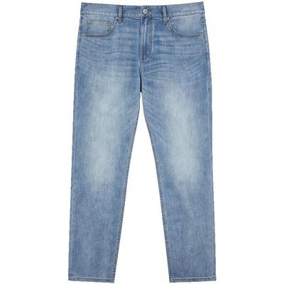 Men's Washed Straight-Leg Jeans