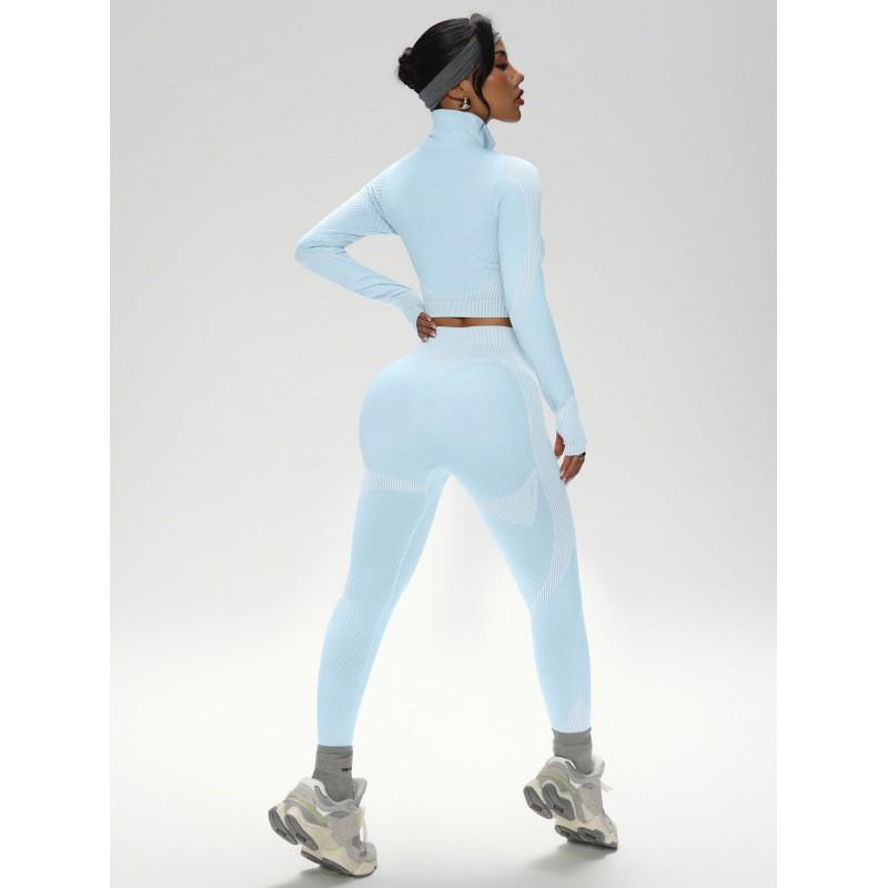 JYL Seamless Quick Dry Long Sleeve Pants Plus Size Yoga Set