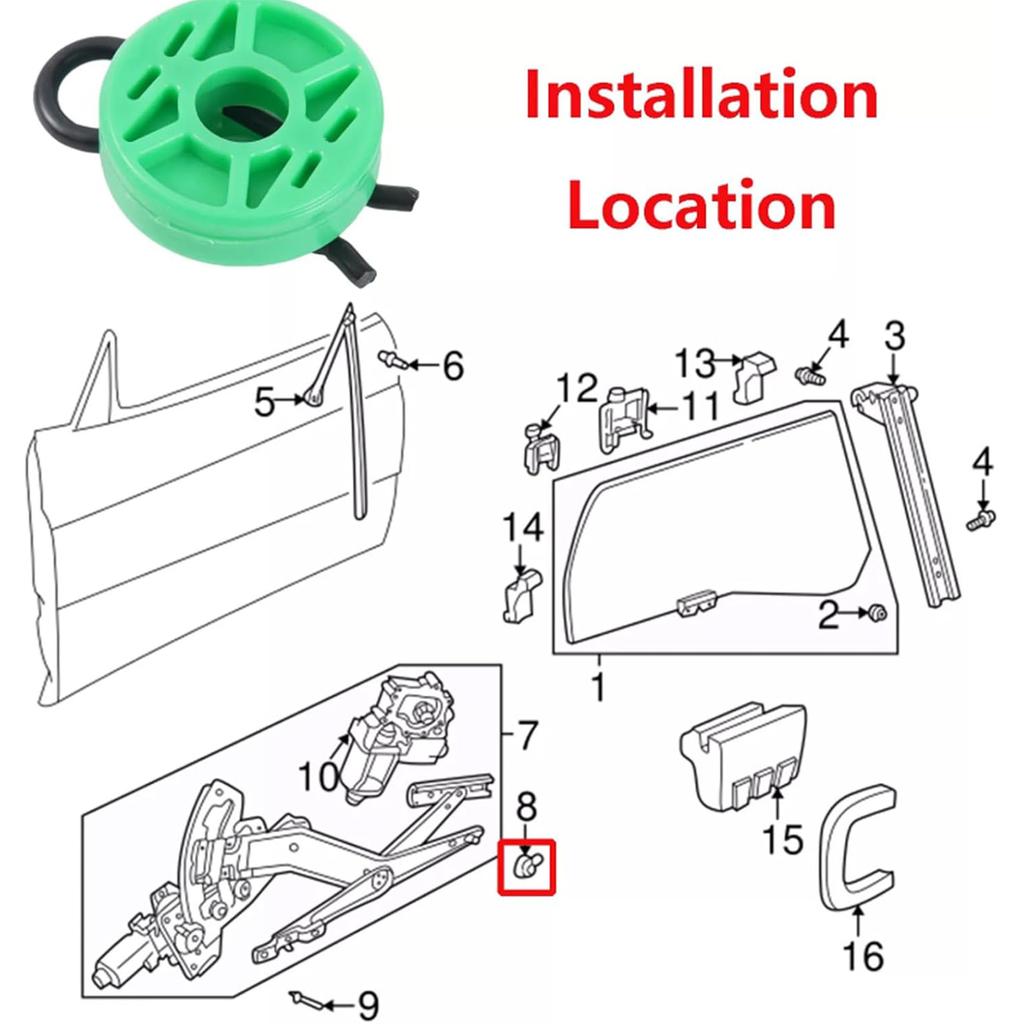 Window Regulator Guide Roller Clip Slider 4493433 Replacement Window Regulator Slider Clip Simple Installation for Car