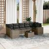 VidaXL Garden Lounge Set with Cushions 8 Pcs, Patio Sofas, Patio Furniture Set, Outdoor Furniture, Grey 3222339