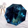 1 PC Automatic Folding Umbrella - Magical Night Dog Pattern, Portable & Foldable Design with 8 Ribs, Christmas Birthday Gifts