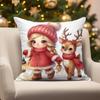Home Decor Christmas Cute Animal & Snowman Suitable For Sofa Bedroom Car Pillow Cover Cushion Rectangular Back Cushion