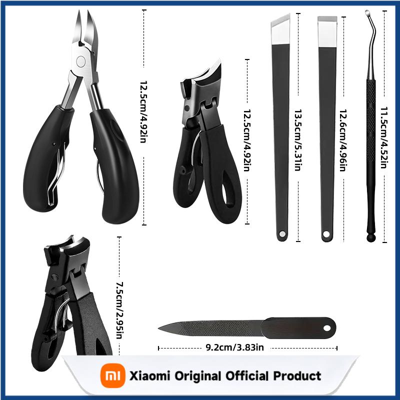 Xiaomi 1/7pcs Thick Nail Foot Care Pedicure Tool Set Including Nail Nippers Toenail Clippers Nail File and Cuticle Pusher Manicure Tool