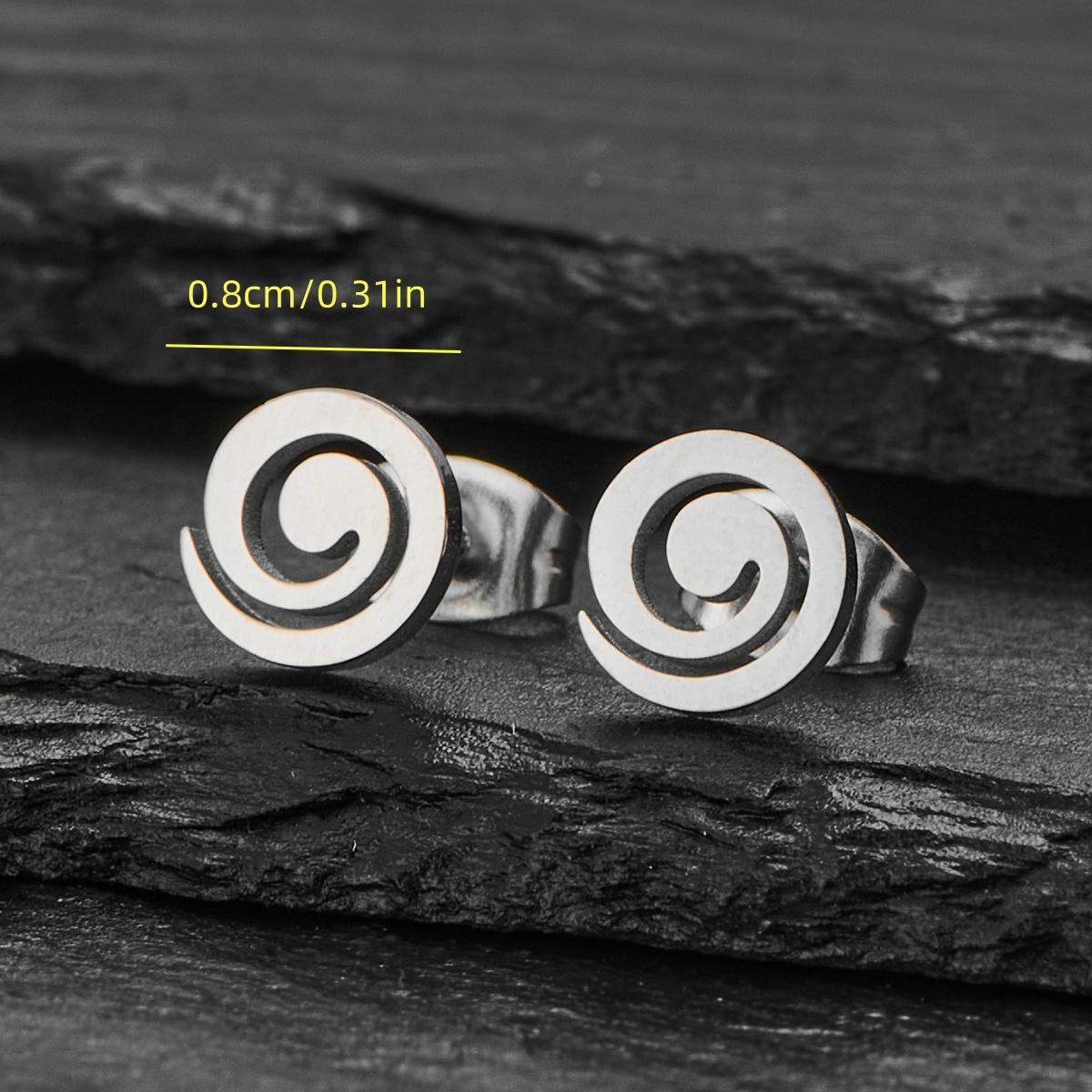 Geometric Spiral Gold Color Stud Woman And Men Punk Stud Earring Gothic Piercing Zircon Party Earrings Accessories Girl S Gift