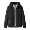 Men's Windproof Hooded Jacket - Spring/Autumn Versatile Slim Fit Solid Color Casual Outerwear