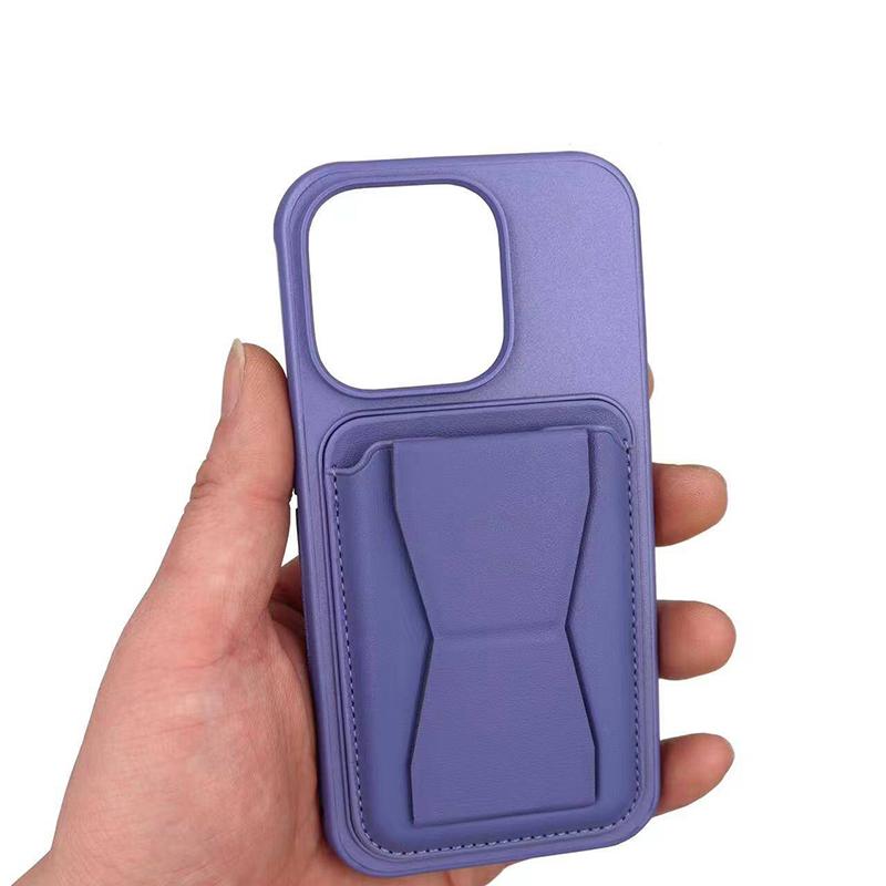 Luxury Wallet Card Slot Folding Invisible Bracket Leather Shockproof Phone Case for iPhone 15 Pro Max 13 12 14 Pro Max Cover