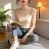 Basic Lace V Neck T Shirt For Women With Short Sleeves And Bodycon Fit For Daily Wear