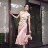 Elegant Chinese Style Satin Two-Piece Set