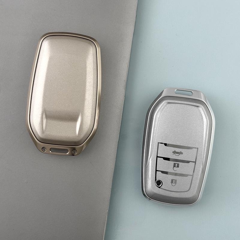 3-Button Key Case & Aluminum Alloy Buckle for Toyota Alphard/Vellfire/Crown