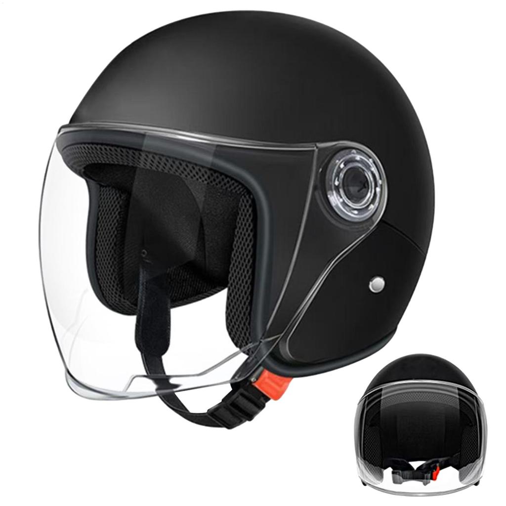 Electric Motorcycle Helmets Lightweight Cycle Half-helmets Retro Vintage Riding Lens Helmets Comfortable Ventilation Keep warm
