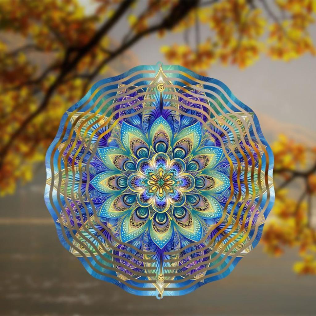 10 Inch Hanging Wind Spinner with 360 Degree Rotating Hook Artistic Wind Chime for Balcony Garden Decor Spring Summer Gift for Friends Family