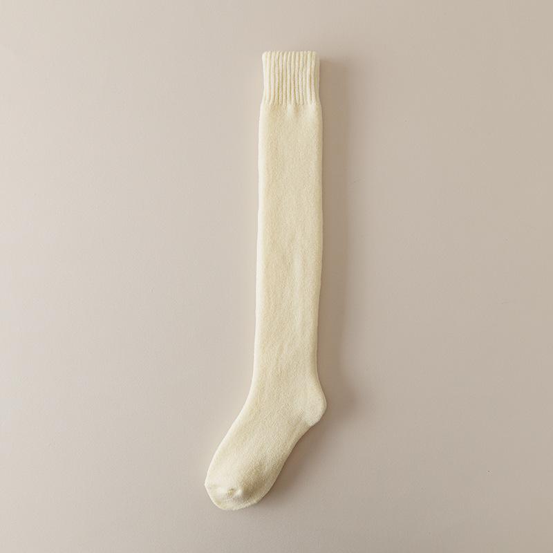 Women s Super Thick Thigh-High Fleece-Lined Socks: Warm, Compression Slimming, Perfect for Autumn/Winter. One Size жёлтый/кремовый