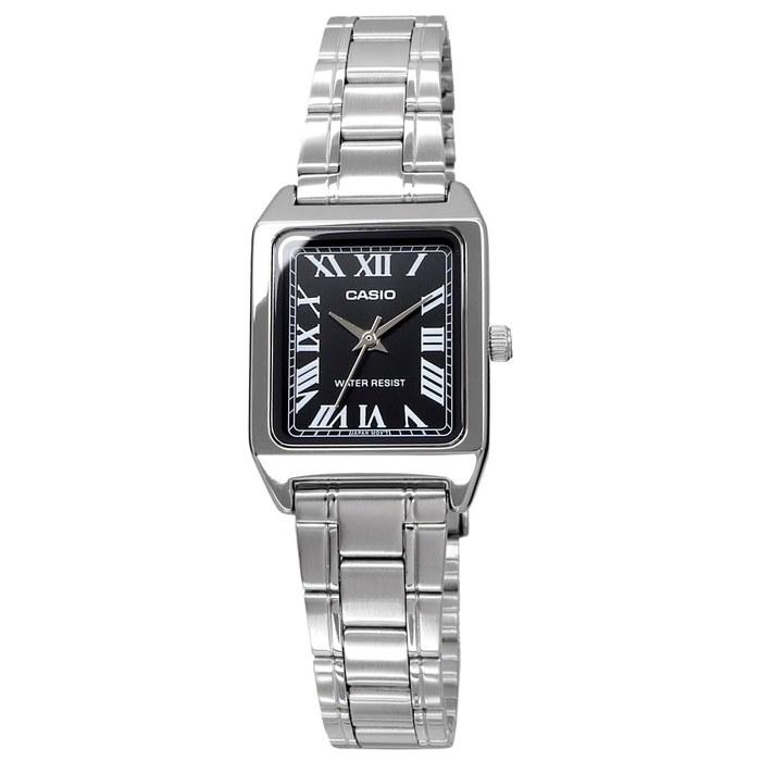 [Casio] Standard Analog Damenuhr LTP-V007D-1B Schwarz Silber Metallarmband
