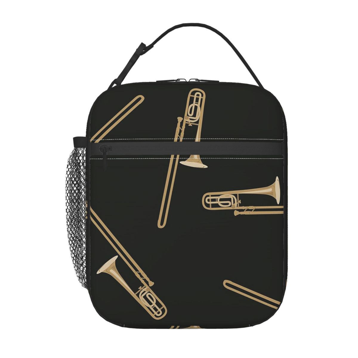Trombone op Zwart Geïsoleerde Lunchtas voor Kinderen School Koeltas Thermische Voedseldoos Tote Lekvrije Lunchboxen Container One Size beige