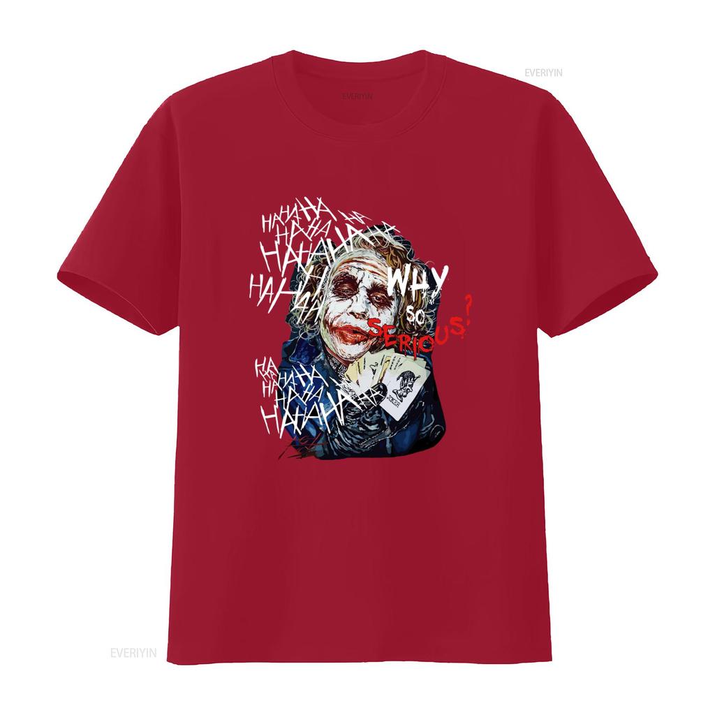 Why So Serious Movie Art Print T Shirt for Men Sizes M 4XL Vintage Washed Designer Clothes Stretched Streetwear Stylish Casual