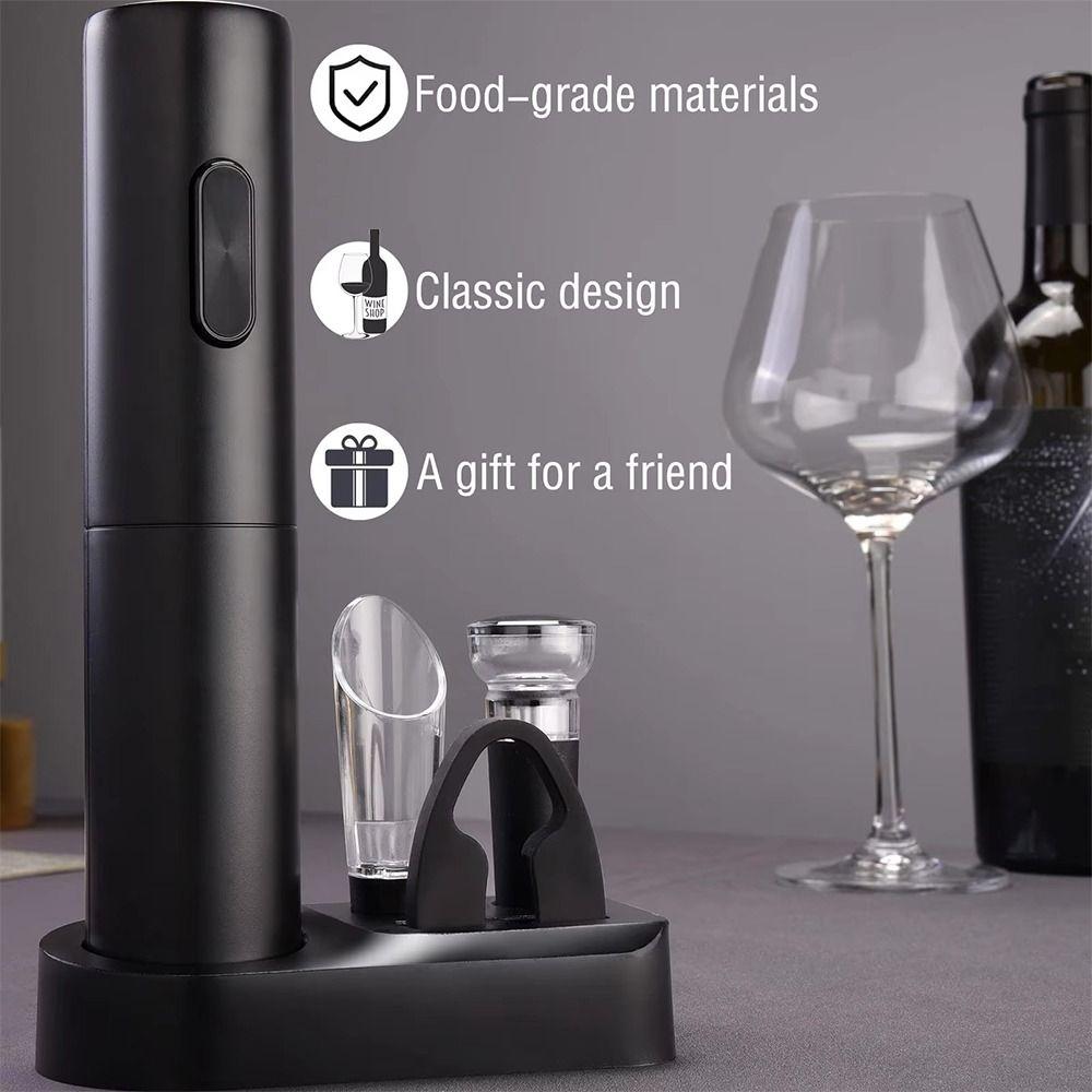 Foil Cutter Electric Wine Bottle Opener Pourer Stopper Wine Opener Set Automatic Corkscrew  Bar Use
