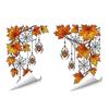 Removable Vinyl Window Decals 2Pcs Stained Glass Style Film, Hanging Vine Stickers, Christmas Weather Resistant Halloween Static Clings for
