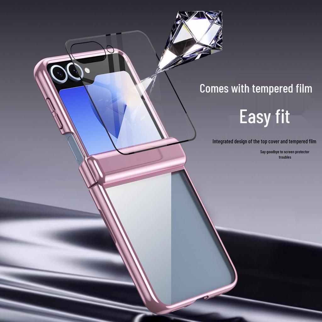Samsung Z Flip6 Electroplated Full Coverage Drop-proof Case with Integrated Hinge Film