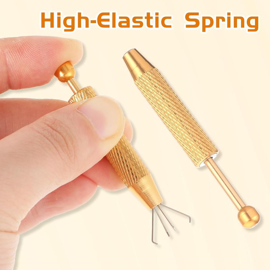 Giantree 4-Piece Set of Perforated Ball Grabbing Tools, Mini Grabbing Pen, Perforation Auxiliary Pen, Stainless Steel Jewelry Picking Tool, Gem