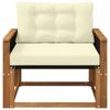 Outdoor Middle Sofa Solid Acacia Wood and Textilene Natural