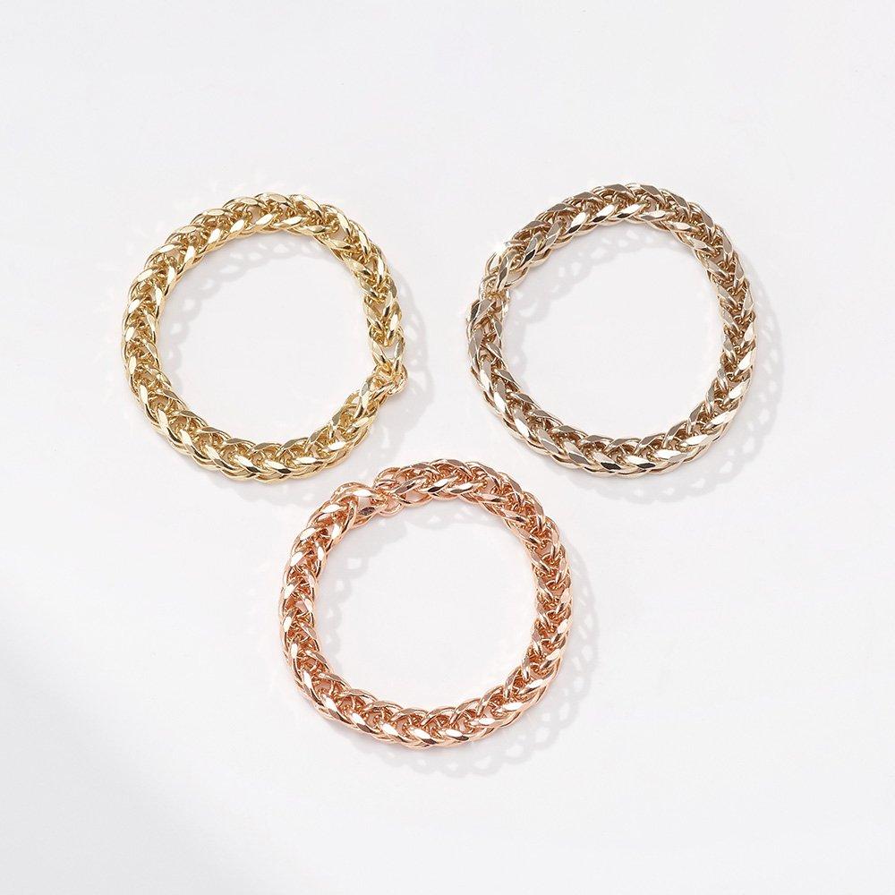 14K Hollow Italian Wheat Chain Ring