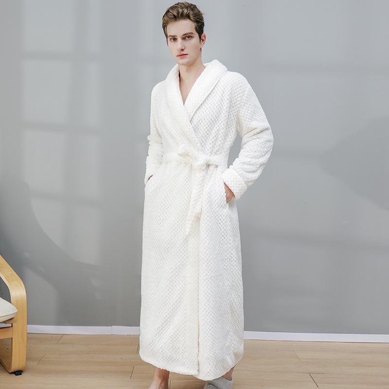 

Women s & Men s Extended Length Winter Plush Flannel Bathrobe & Pajamas Set M (40-60 kg)