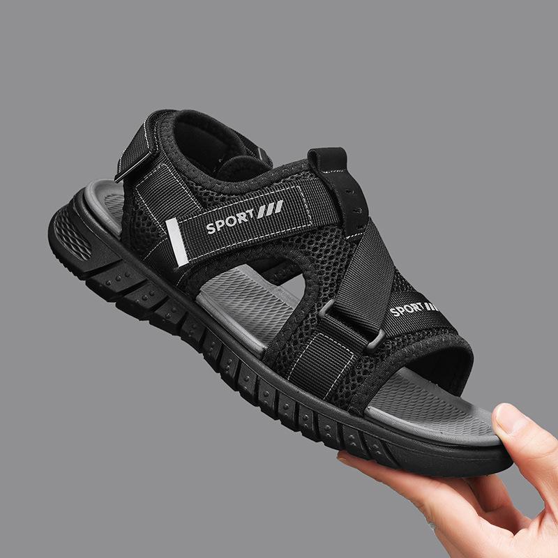 

Высококачественные летние новые сандалии мужские кожаные дышащие сетчатые с мягкой подошвой пляжные туфли для отдыха на открытом воздухе 38