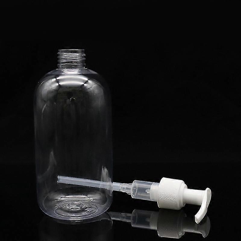 500ml Clear Plastic Thickened Bottles with Pumps Dispensers Refillable Liquid Soap Transparent Round