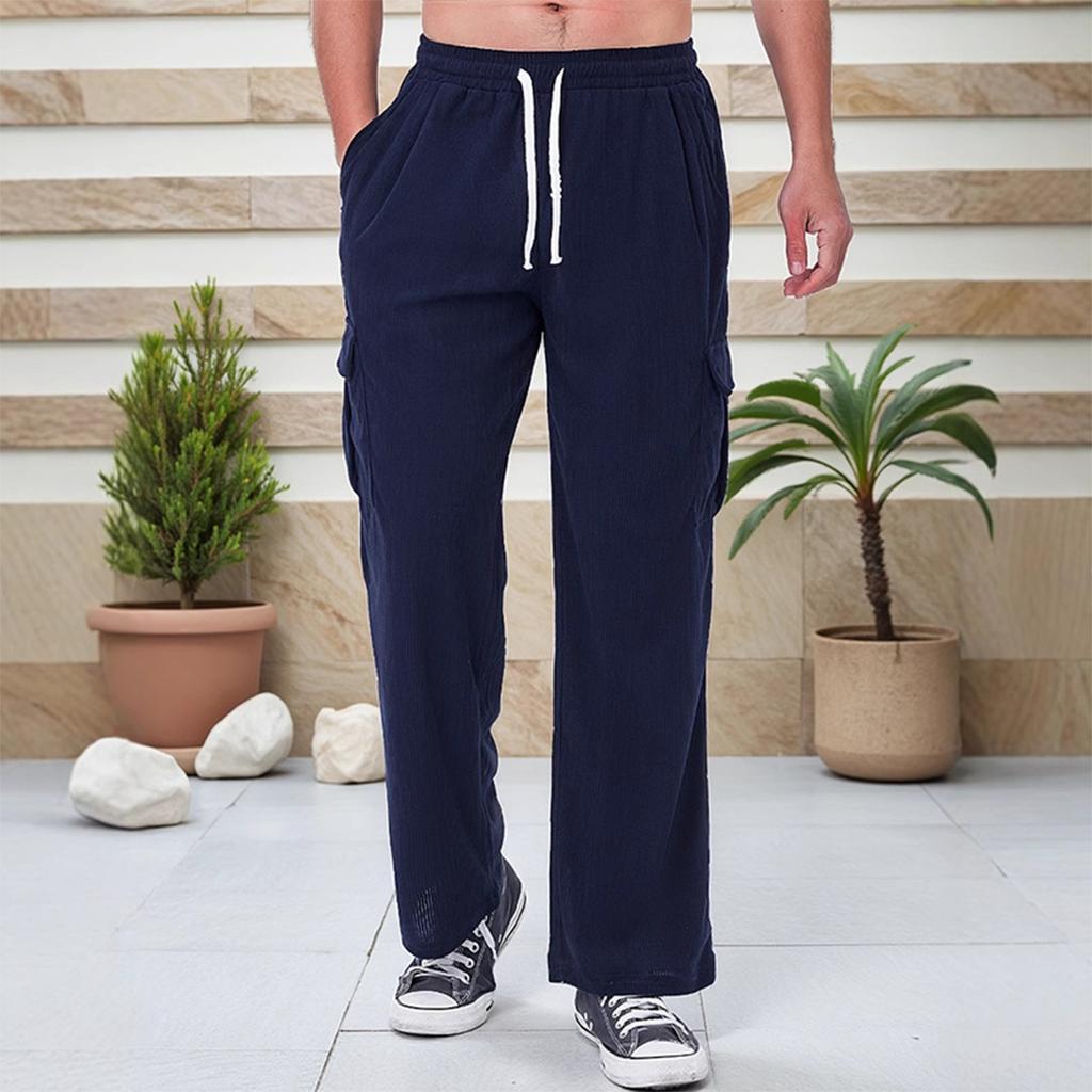 Men'S Pants Beach Pants Solid Color Comfortable Breathable Casual Daily Vacation Pants