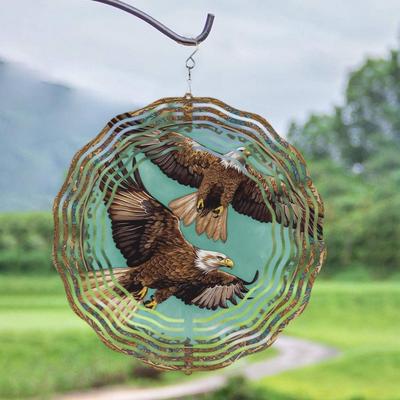 Eagle Design Metal Wind Spinner Outdoor Decor for Balcony Lawn 360 Rotating Garden Accent with Soaring Eagle Pattern Creative Gift for All Season