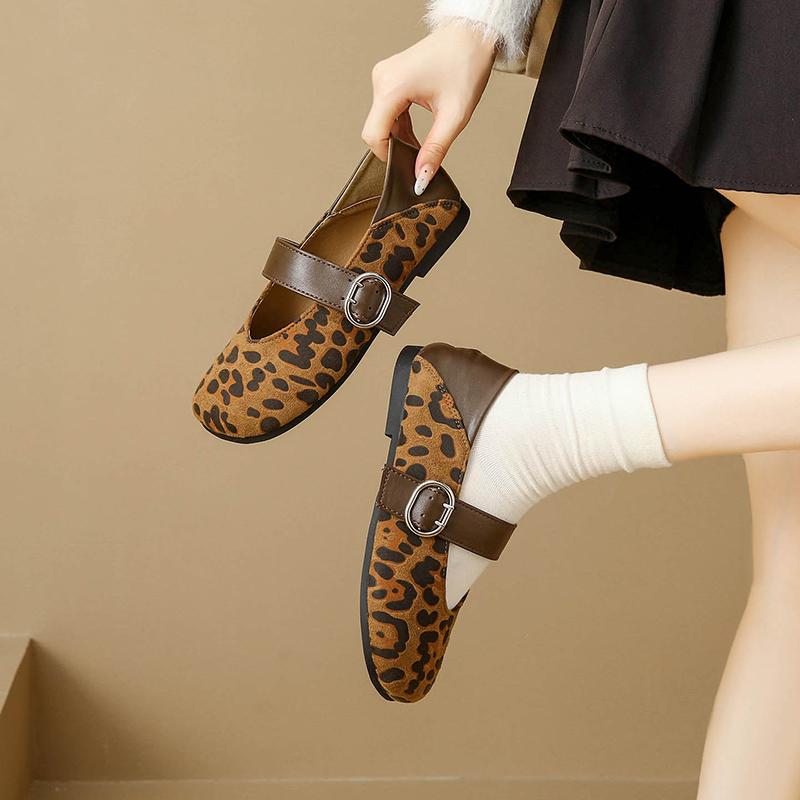 CRLAYDK Fashion Loafers for Women Business Casual Shoes Comfortable Penny Walking Ladies Slip On Leopard Work Dress Flats