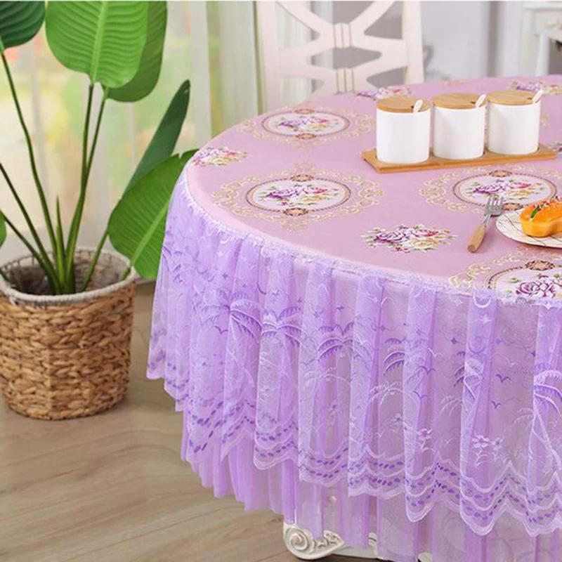 Fețe de masă rotunde rezistente la apă pentru sufragerie, ceai, cârpă de masă, hotel, gospodărie, acoperire antipraf multifuncțională, decorare pentru masă pentru petrecerea de nuntă