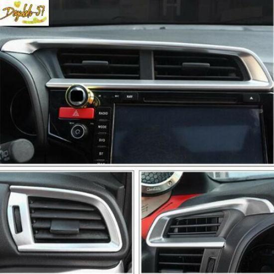 Silver Front Dashboard Air Vent Outlet Cover Trim For Honda Fit Jazz 2014-