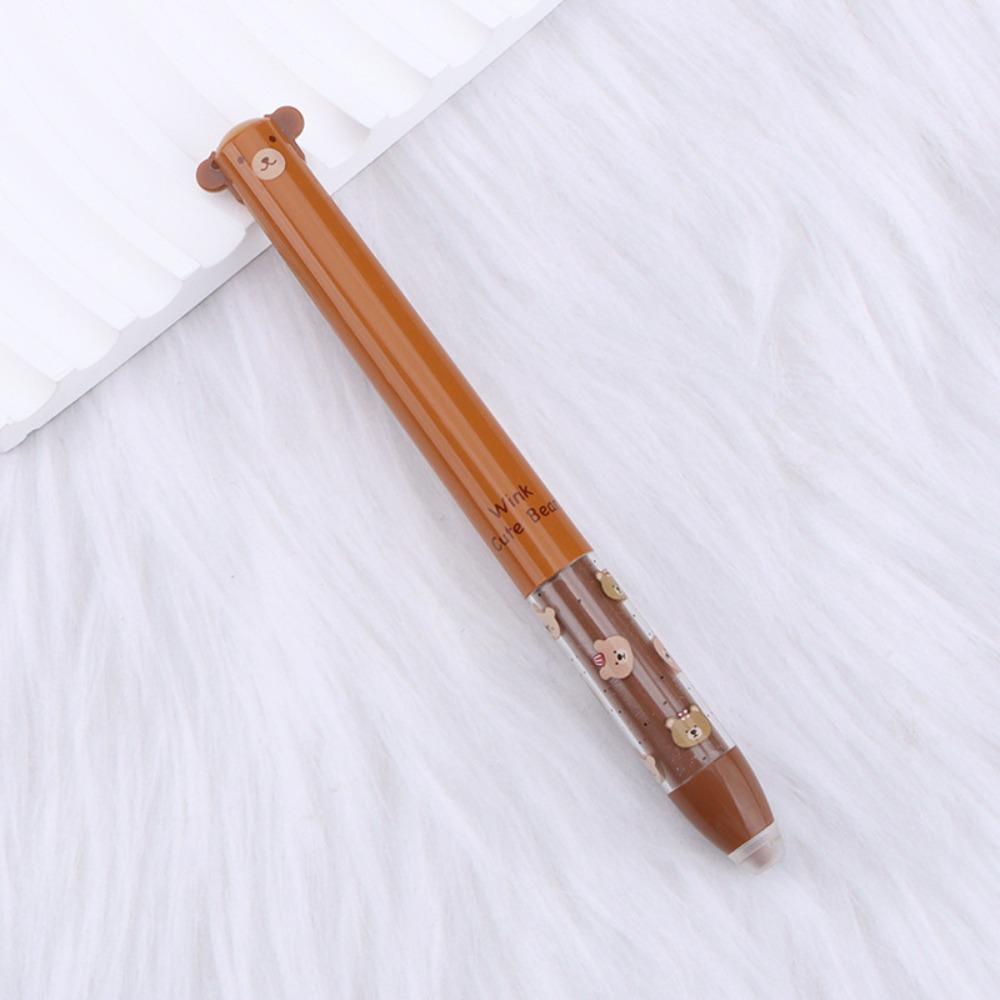 Multifunctional Erasable Ballpoint Pen Animal Design Quick-drying Neutral Pen Double Ink Color Signature Pens Student Test