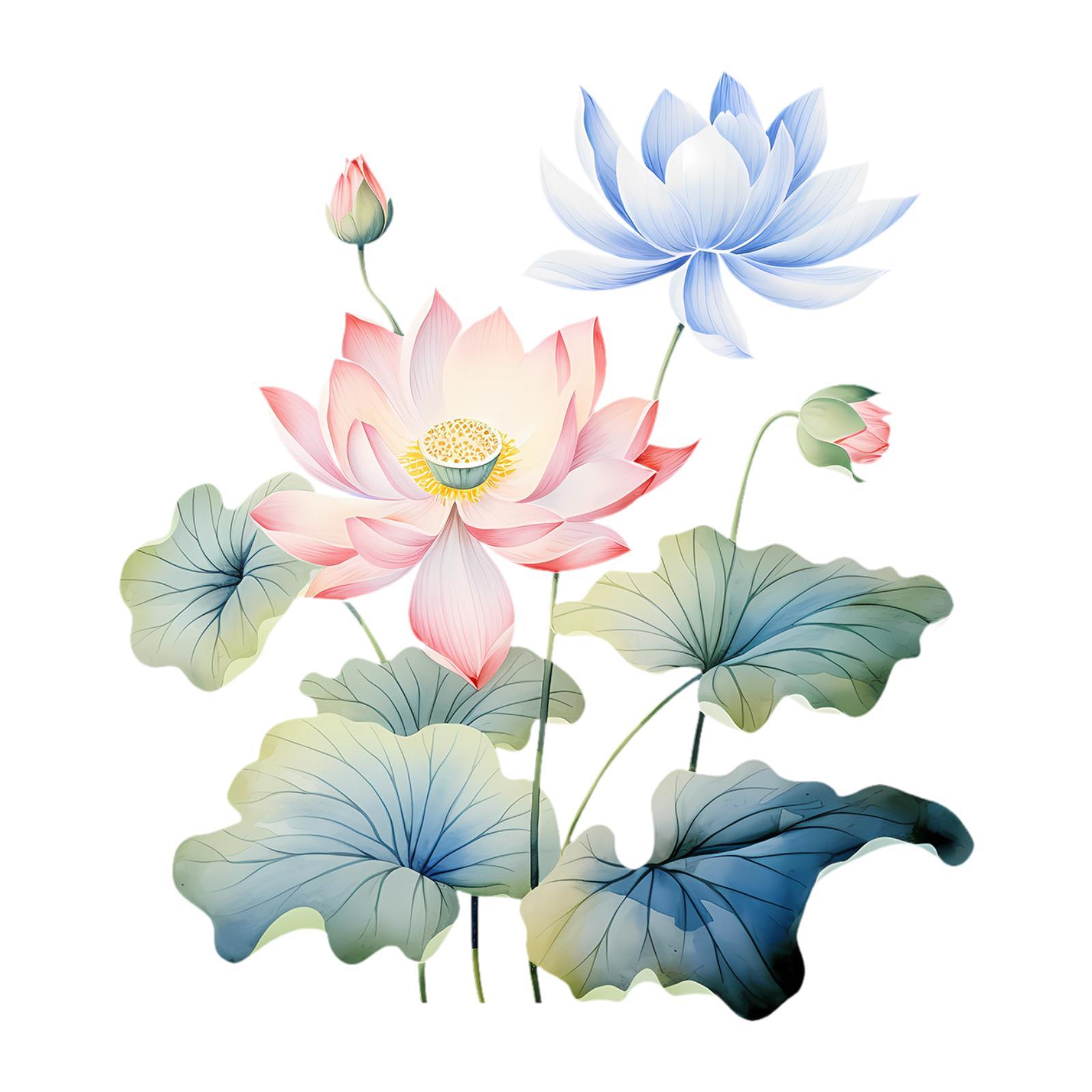 

Водонепроницаемая наклейка на стену «Лотос», наклейка на стену для гостиной, для окна, двери, игровой комнаты