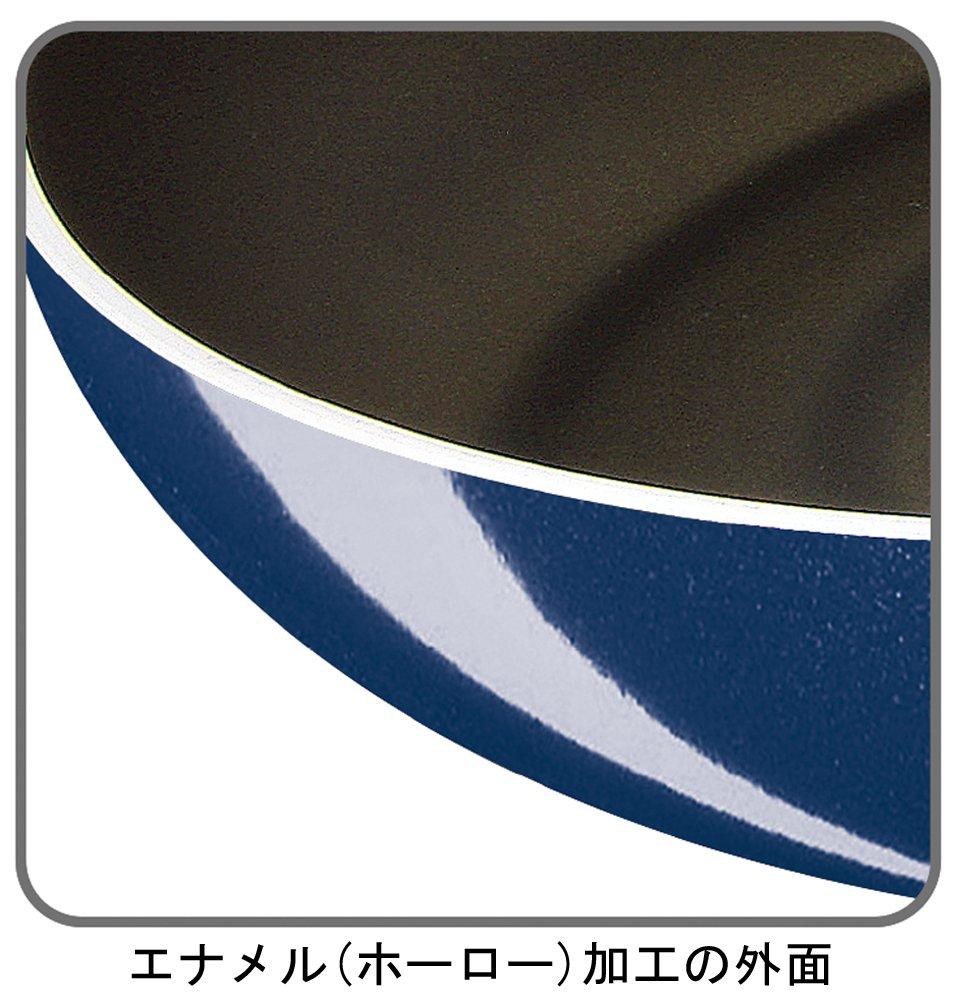 Tefal Stir Fry Pot 26cm Extra Deep Frying Pan for Gas Fire Only Blue Premier Deep Titanium Premier 5 Layer Coating D55185 with Handle IH "Grand Pan"