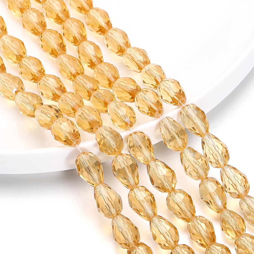 1 Strand 6-12mm Spacer Water Drop Shaped Beads AB Shine Glass Drop Pendant for DIY Earing Bracelet Jewelry Making Accessories