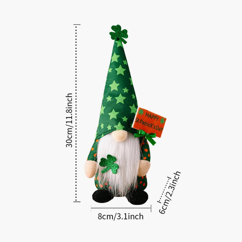 Christmas Gnomes Holiday Cute St Patrick Day Soft Doll Rustic Tabletop Christmas Gnome For Desk Table Shelf Mantel Tiered Tray