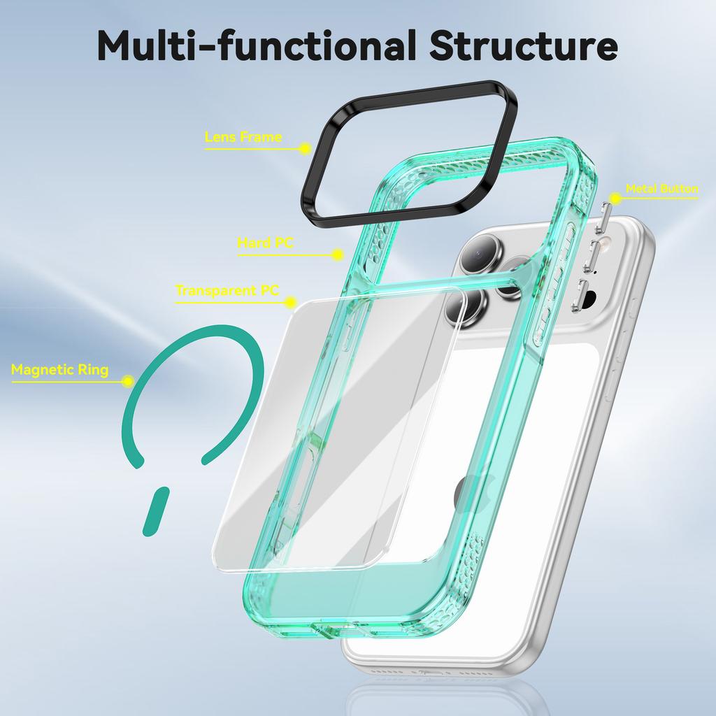 Per Custodia Telefono Cellulare IPhone17promax Guscio 16 Spazi 15pro Magnetico Anti-giallo 14 Copertura Protettiva