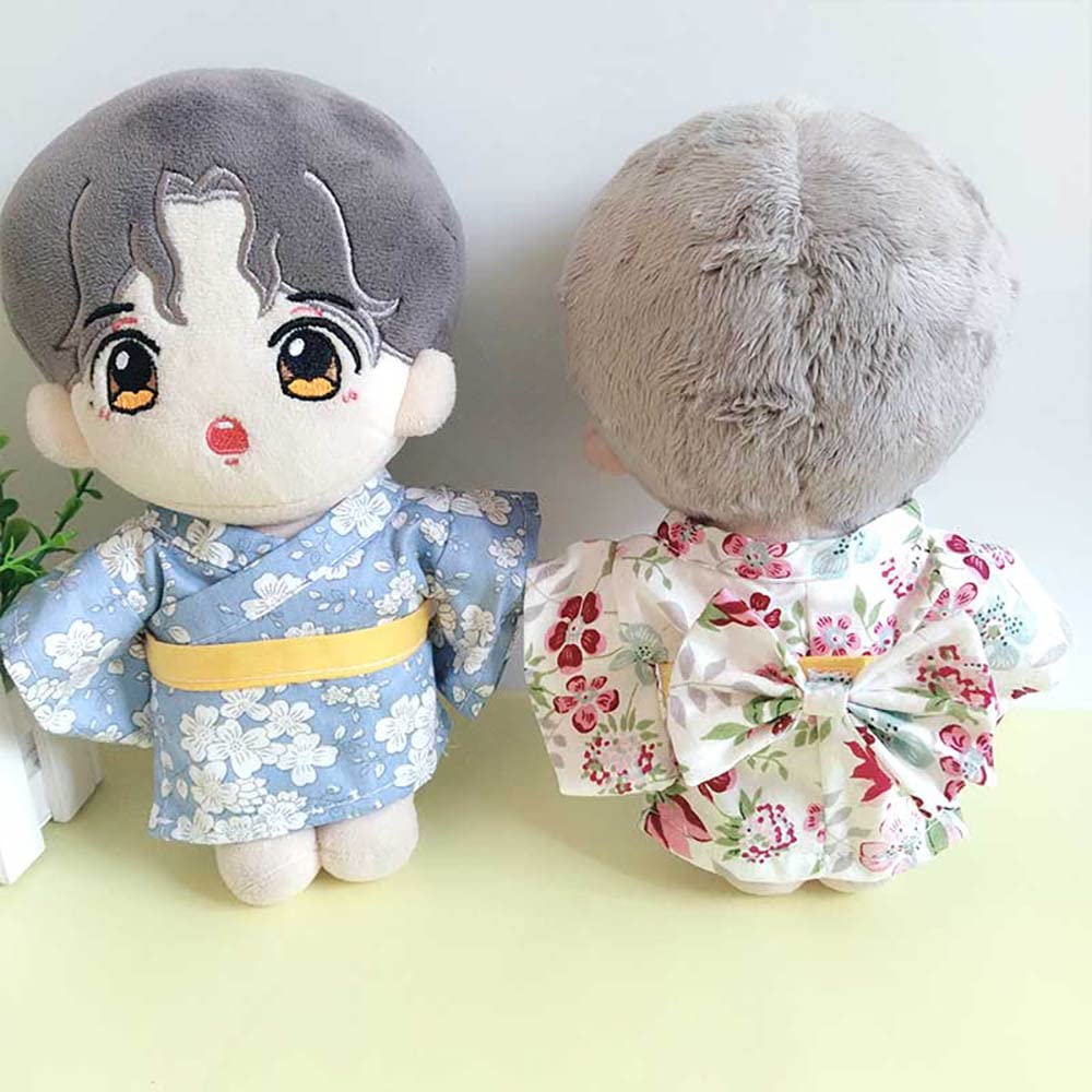 Niannyyhouse 20cm Doll Clothes Stuffed Animal Ancient Kimono Belt Dress Up Cotton Doll Clothes (a-4)