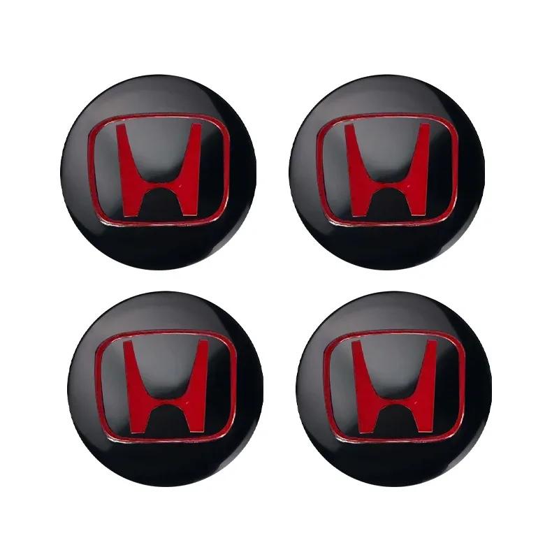 4PCS 56mm Car Badge Hub Cap Sticker Wheel Center Cover Decal Decoration For Honda Mugen TypeR Civic Accord Fit Jazz FIT HRV XRV