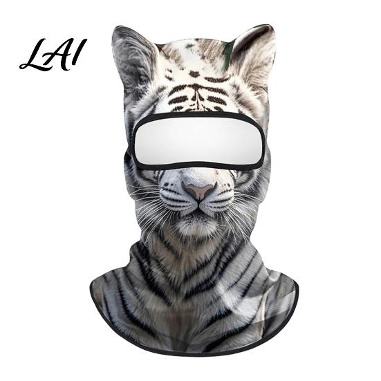 Cappuccio con Fantasia di Animali Realistica Maschera Integrale 3D con Orecchie Antivento Maschera Facciale da Ciclismo per Autunno Sci Inverno Copertura Protezione Solare Costume di Halloween